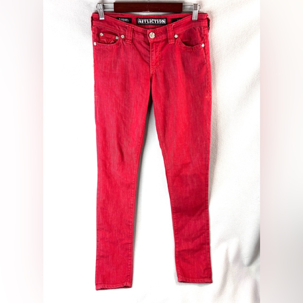 Affliction 31x32 RAQUEL Women’sMidi-Rise Jeans - Red